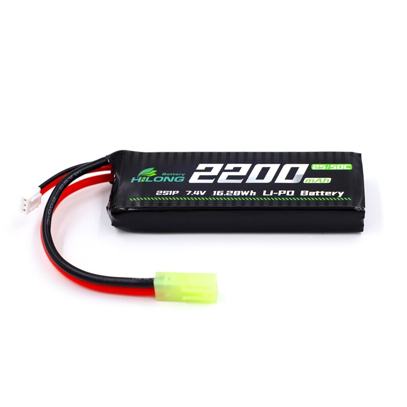 2200mAh 7.4V 25C/50C High Power Li-PO Battery Pack for Military Airsoft