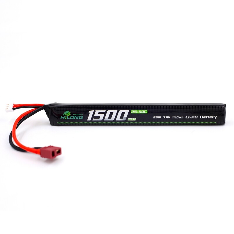 1500mAh 7.4V 25C/50C High Power Li-PO Battery Pack for Military Airsoft