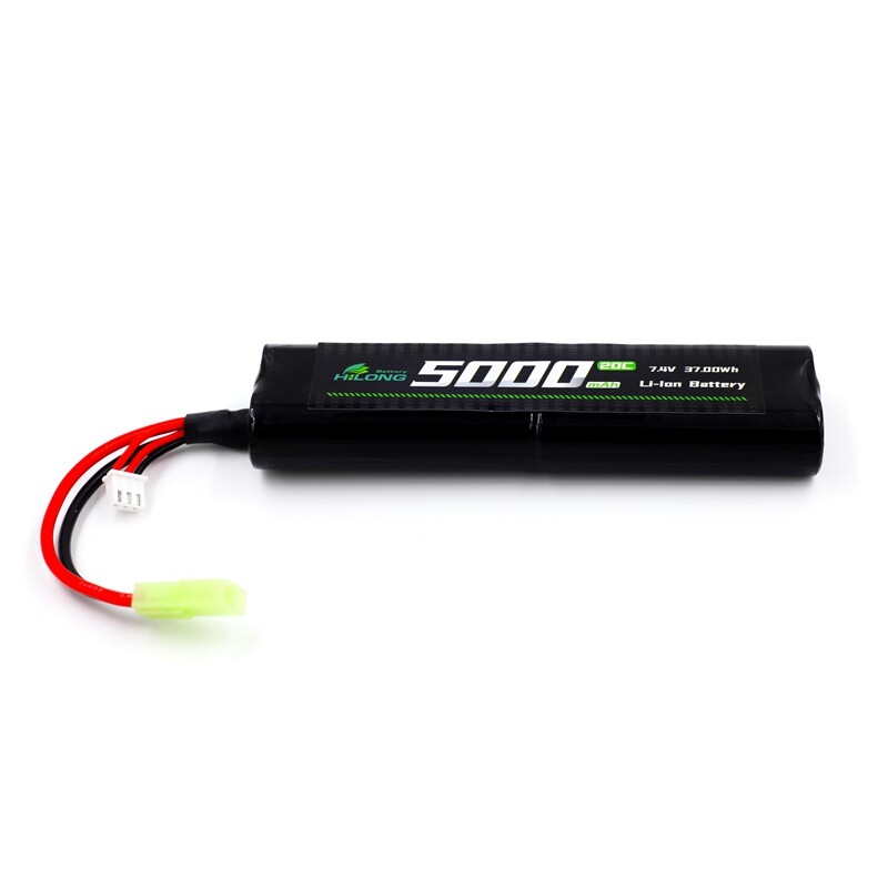 5000mAh 7.4V 20C/35C Flat High Power Lithium Ion Battery Pack for Military Airsoft