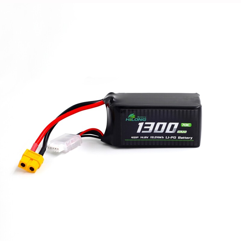 Hilong 1300mAh 14.8V 4S1P 70C Li-PO Battery Pack for Aircraft FPV